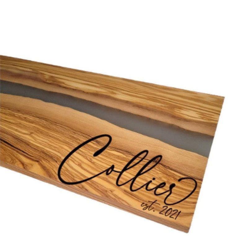 Olive Wood Cutting Board, Large 18" x 9" Olivewood Resin Charcuterie Board, Closing Gift, Wedding Gift, Engagement, Olive Wood Serving Set (Coasters Only, Solid Olive Wood)