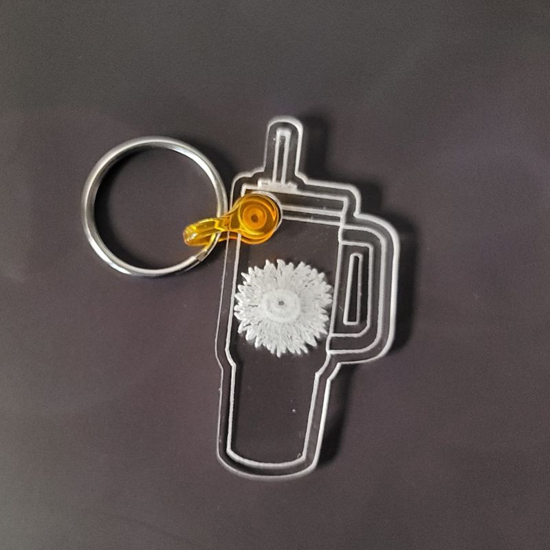 Sunflower Stanley, **FREE KEYCHAIN, Engraved 40 oz Tumbler, Engraved Stanley, Full Wrap, Sunflower, Quencher H2.0, Personalized Stanley (30oz Fog H2.0, Sunflower Only)