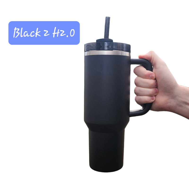Sunflower Stanley, **FREE KEYCHAIN, Engraved 40 oz Tumbler, Engraved Stanley, Full Wrap, Sunflower, Quencher H2.0, Personalized Stanley (Black 2 H2.0, Sunflower w Name)