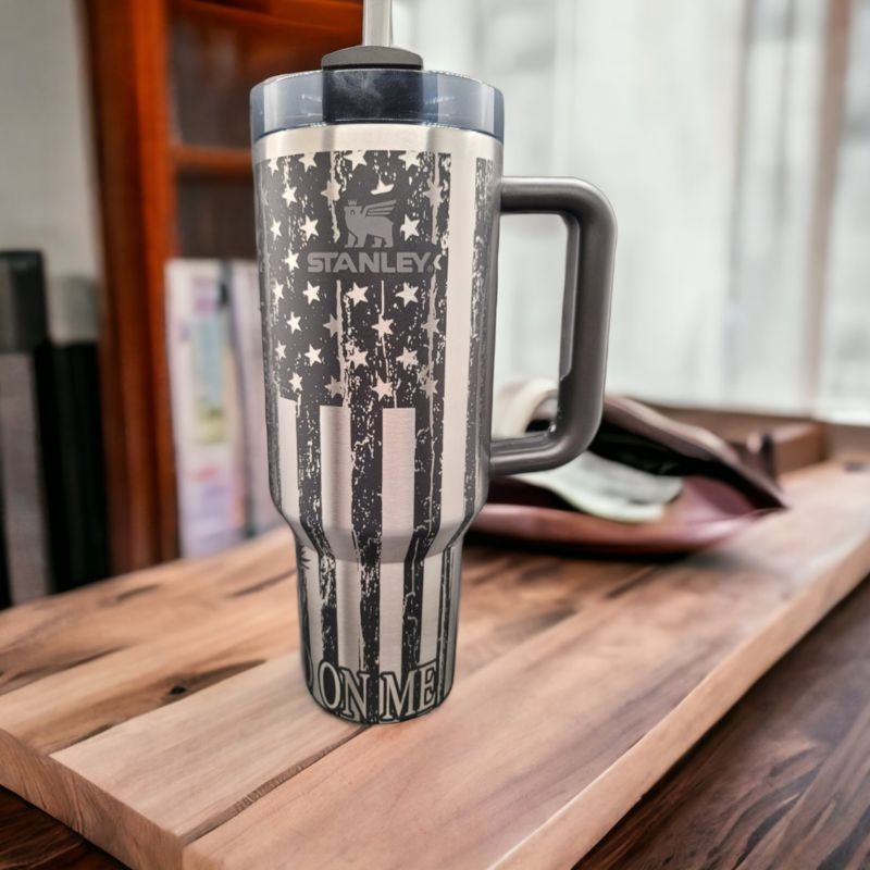 We the People, Don't Tread on Me, Liberty Tumbler, Laser Engraved Stanley, American Pride, (30oz Fog H2.0)