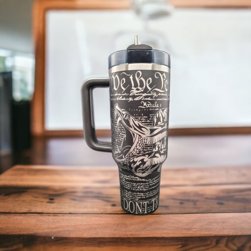 We the People, Don't Tread on Me, Liberty Tumbler, Laser Engraved Stanley, American Pride, (30oz Fog H2.0)