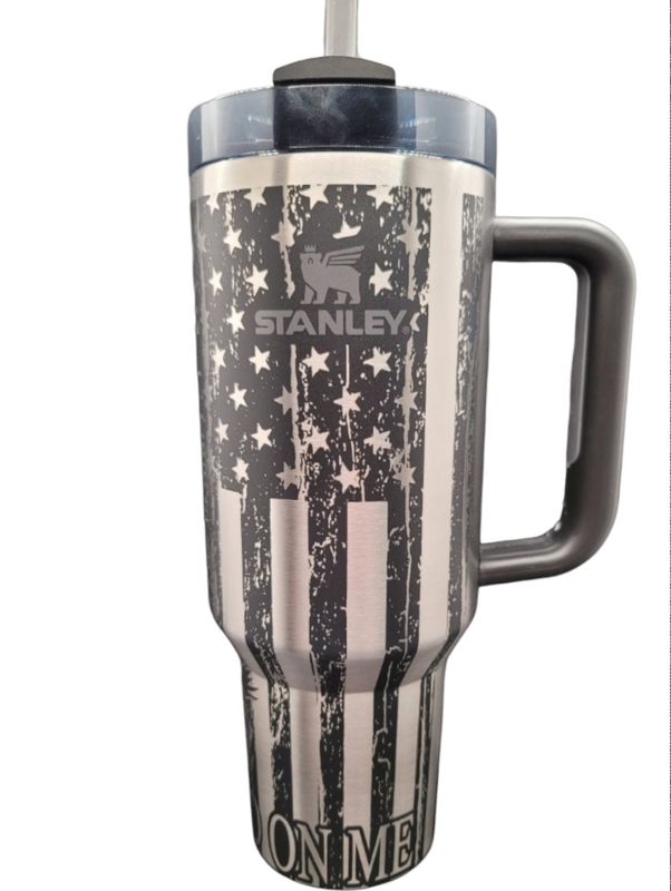 We the People, Don't Tread on Me, Liberty Tumbler, Laser Engraved Stanley, American Pride, (30oz Fog H2.0)