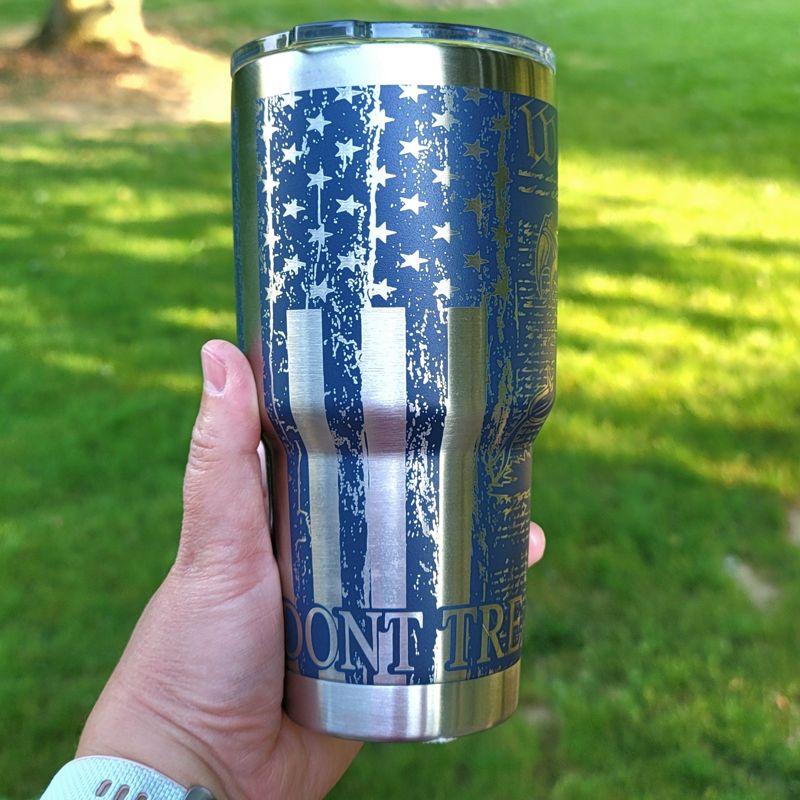 We the People, Don't Tread on Me, Liberty Tumbler, Laser Engraved Stanley, American Pride, (30oz Fog H2.0)