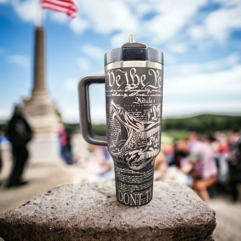 We the People, Don't Tread on Me, Liberty Tumbler, Laser Engraved Stanley, American Pride, (30oz Fog H2.0)