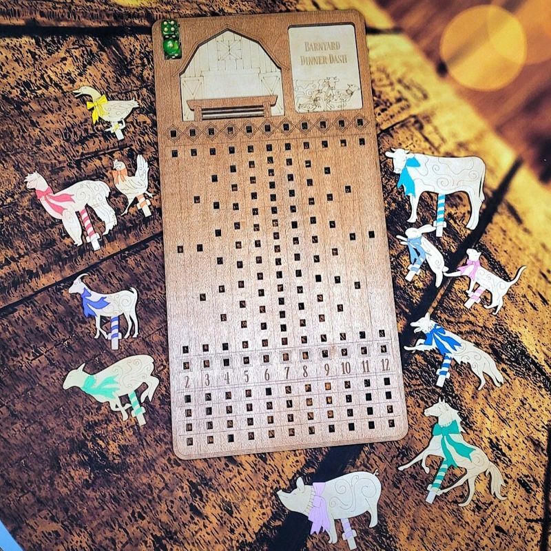 Barnyard Dinner Dash, Horse Race Game, Family Game Night, Family Traditions, Personalized Board Game (Barnyard Game)