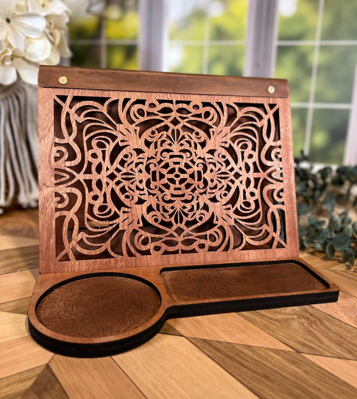 Book Valet, Book Caddy, Bedside Book Holder, Book Stand, Wooden Book Valet Tray, Nightstand Book Storage