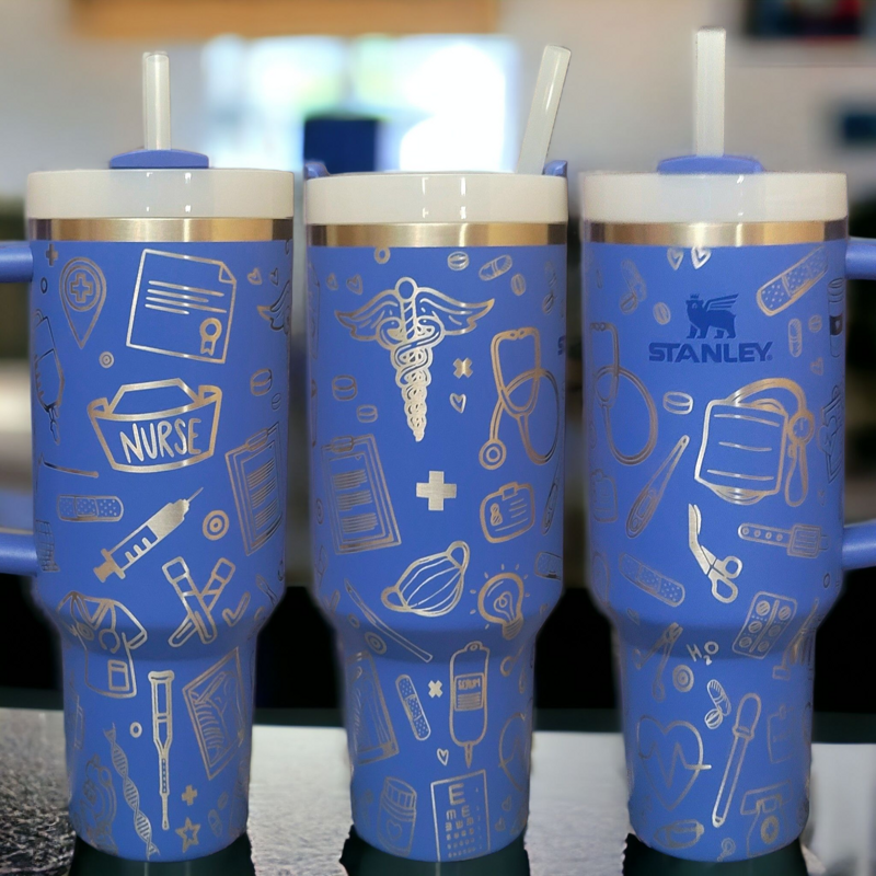 Nurse Stanley, Nursing Engraving, Nurse Tumbler, Hospital, Nurse Themed, RN Tumbler, Nurse Appreciation, Nursing Student,White Coat Ceremony (30oz Fog H2.0, Nurse Only)