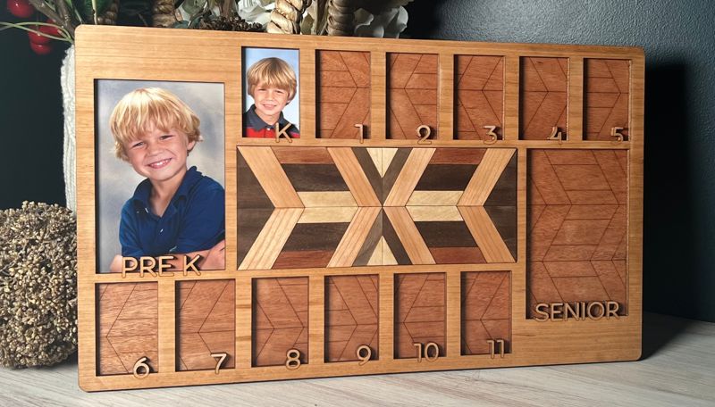School Years Photo Frame, Custom Wooden School Picture Frame, Preschool to Graduation, Baby First Year Photo Frame (11x15 School Years)