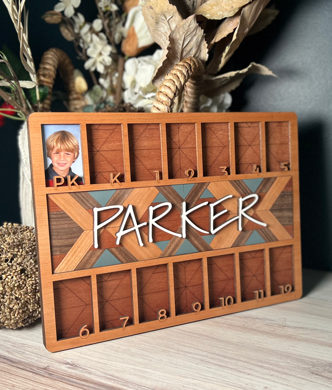 School Years Photo Frame, Custom Wooden School Picture Frame, Preschool to Graduation, Baby First Year Photo Frame (11x15 School Years)