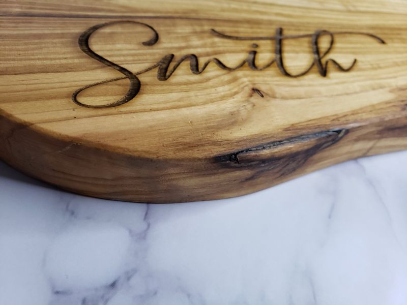 Olive Wood Cutting Board, Olive Wood Live Edge, Olive Wood Engraved Cutting Board, Olivewood Cutting Board, Olive Wood Personalized (Option 1)