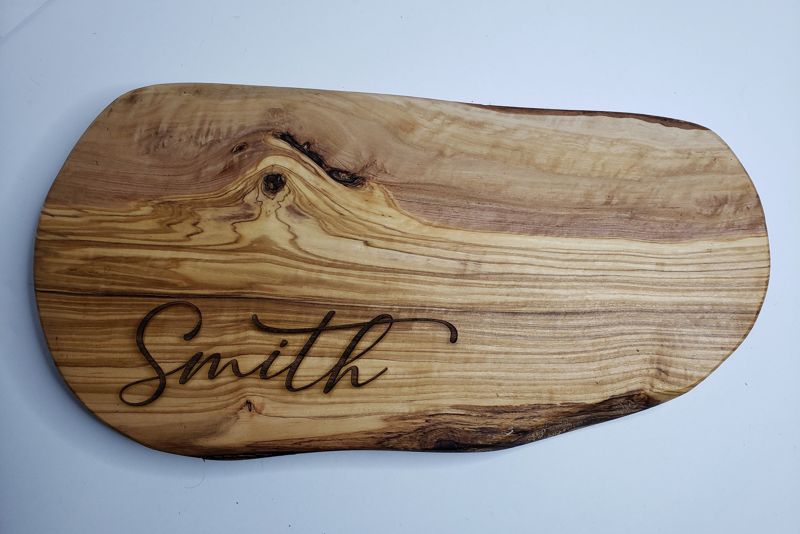 Olive Wood Cutting Board, Olive Wood Live Edge, Olive Wood Engraved Cutting Board, Olivewood Cutting Board, Olive Wood Personalized (Option 1)