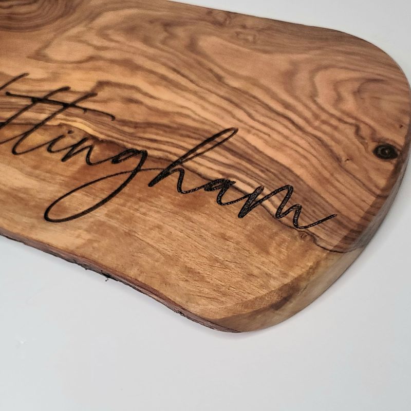 Olive Wood Cutting Board, Olive Wood Live Edge, Olive Wood Engraved Cutting Board, Olivewood Cutting Board, Olive Wood Personalized (Option 1)