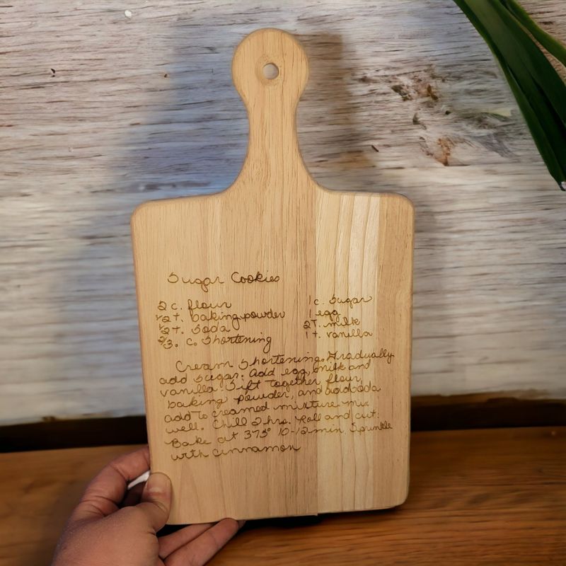Personalized Wooden Keepsake Board with Handwritten Family Recipe