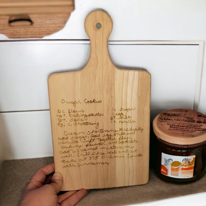 Personalized Wooden Keepsake Board with Handwritten Family Recipe