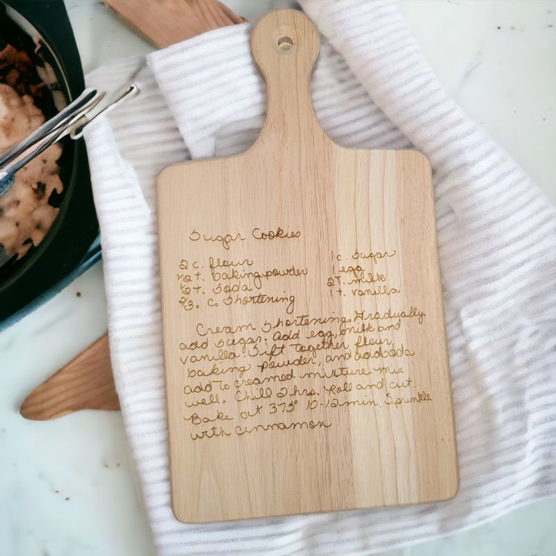 Personalized Wooden Keepsake Board with Handwritten Family Recipe