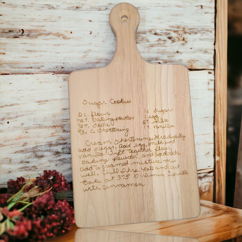 Personalized Wooden Keepsake Board with Handwritten Family Recipe