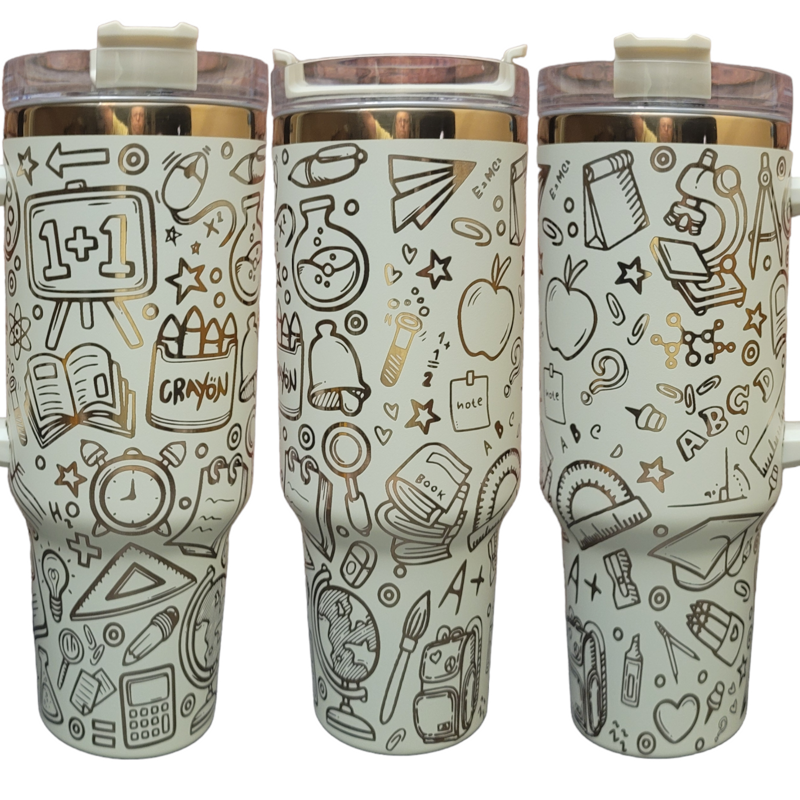 Celebrate Educators with Personalized Teacher Stanley Tumbler - Custom Teacher Appreciation Gift, Laser Engraved Teacher Tumbler (30oz Fog H2.0, Teacher Only)