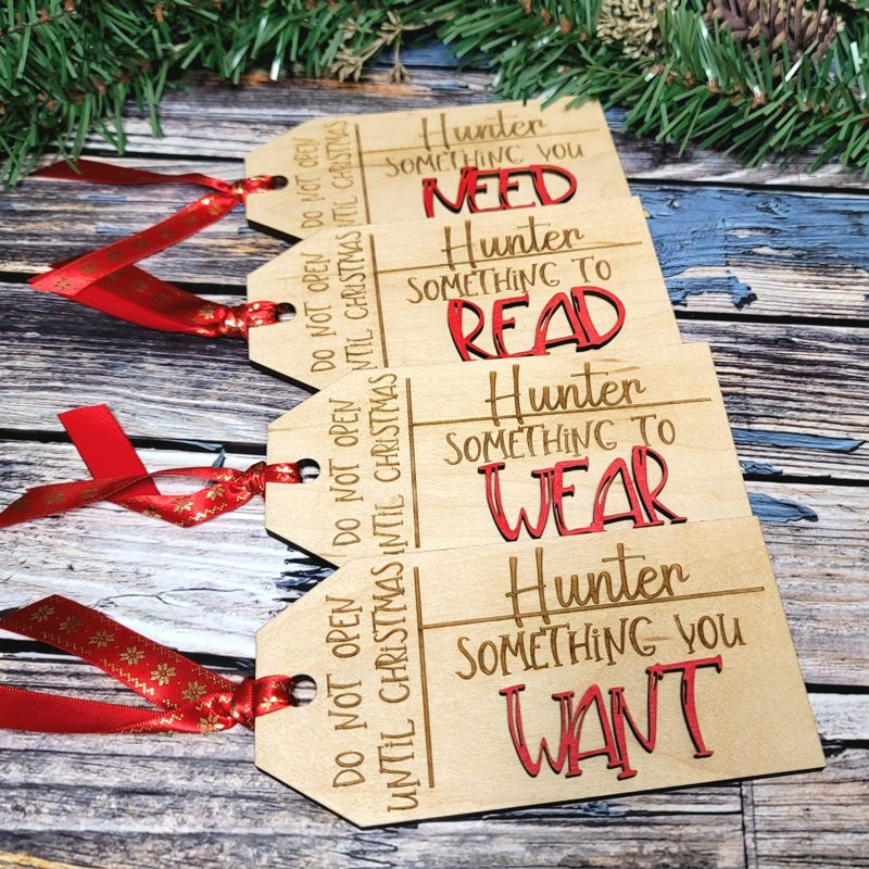 Something You Want, Something You Need Personalized 3D Gift Tags