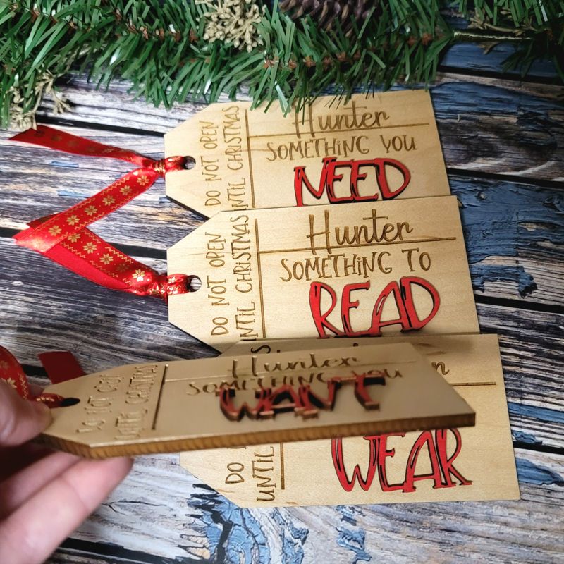 Something You Want, Something You Need Personalized 3D Gift Tags