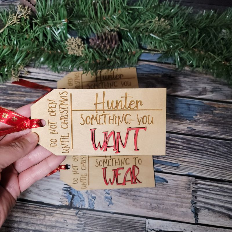 Something You Want, Something You Need Personalized 3D Gift Tags