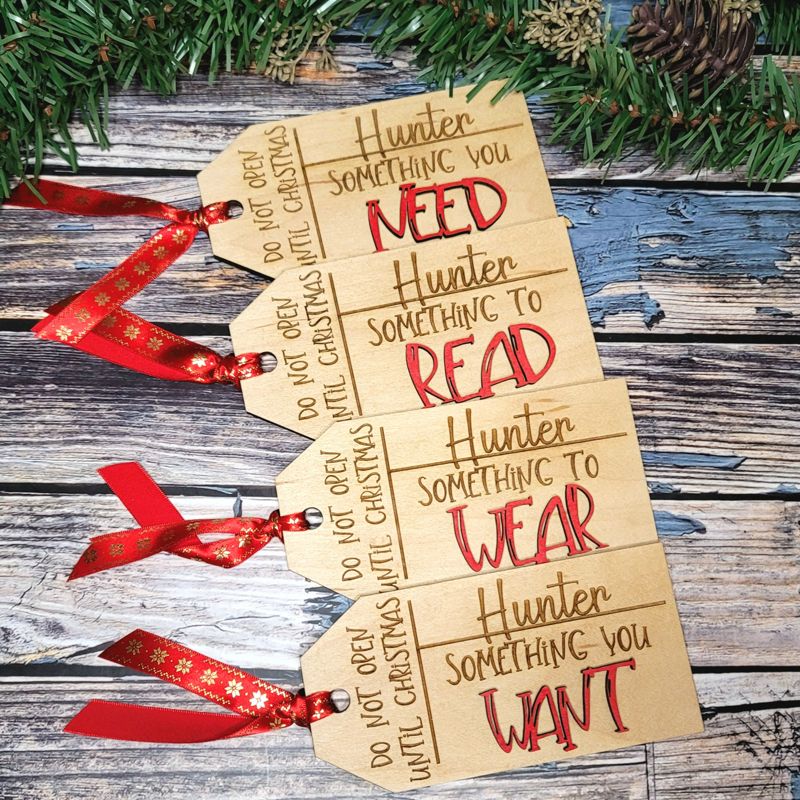Something You Want, Something You Need Personalized 3D Gift Tags