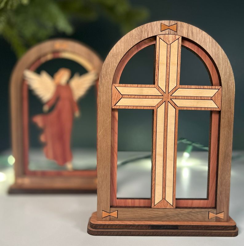 Christmas Arch Mantle Decor - Angel, Cross, Reindeer, Tree, and More!