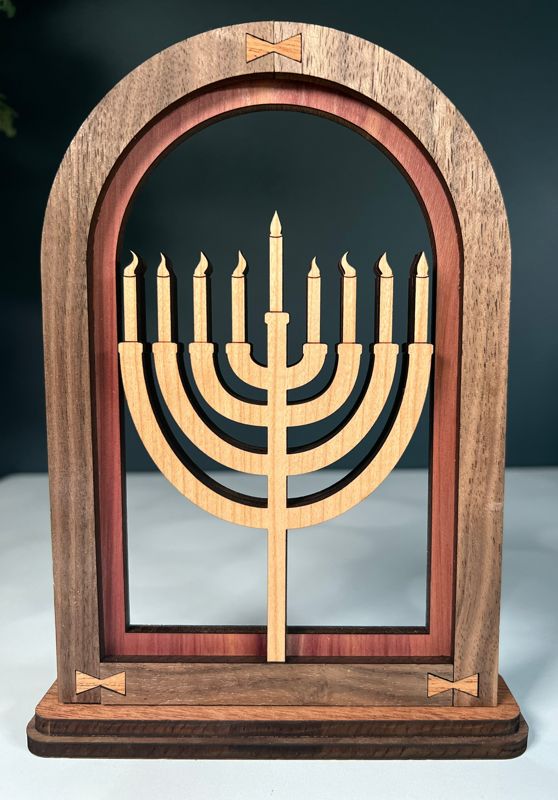 Hannukah  Arch Mantle Decor - Menorah and Star of David