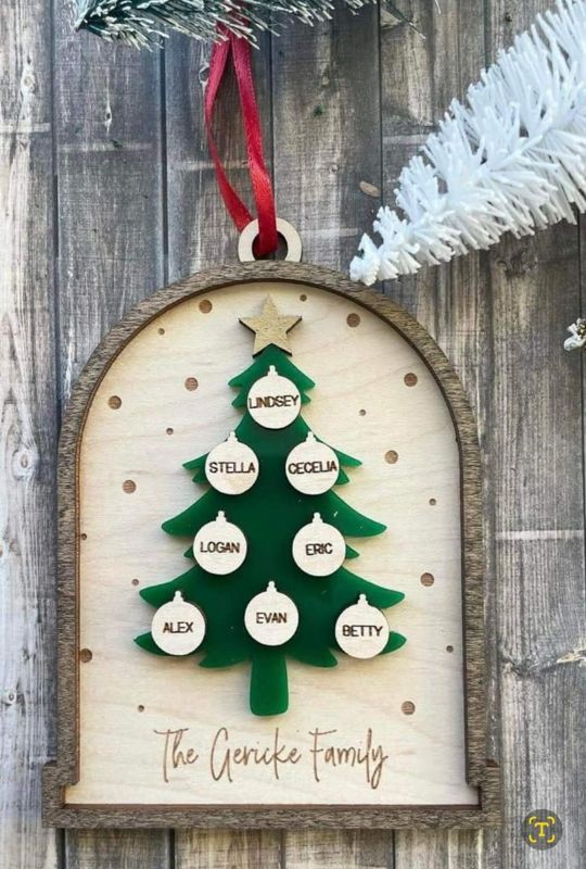 Christmas Tree with Personalized Baubles Ornament