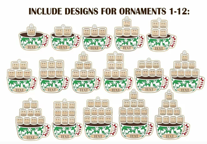 Marshmallow Cup Family Ornament