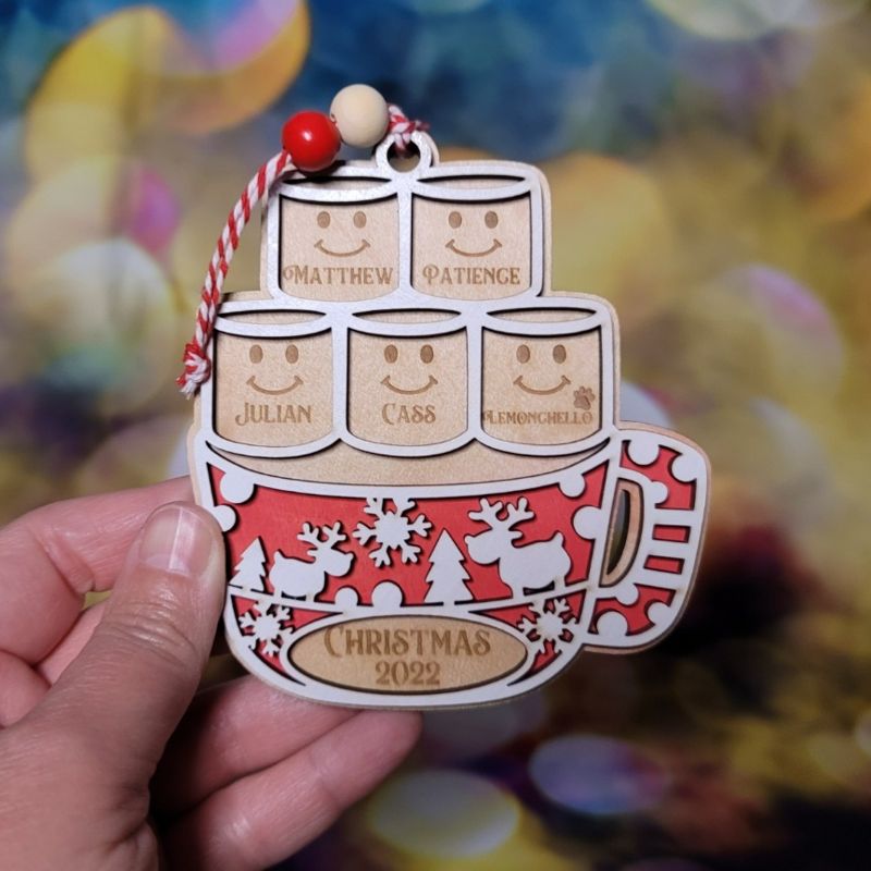 Marshmallow Cup Family Ornament