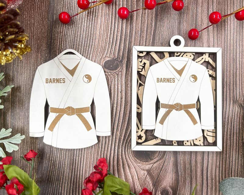 Personalized Jersey Style Sports Ornaments for School and College Kids - Custom Engraved, Two-Layered, and Color Options - Perfect for Baseball, Basketball, Football, and More!