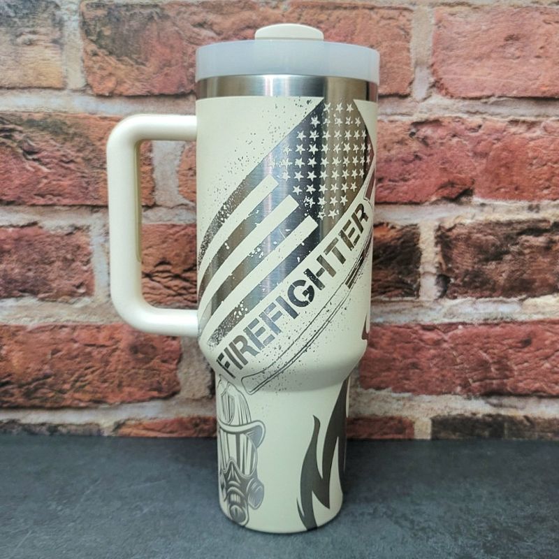 Laser-Engraved Firefighter Tribute Tumbler - Celebrate Your Hero in Style (30oz Fog H2.0, Fireman Only)