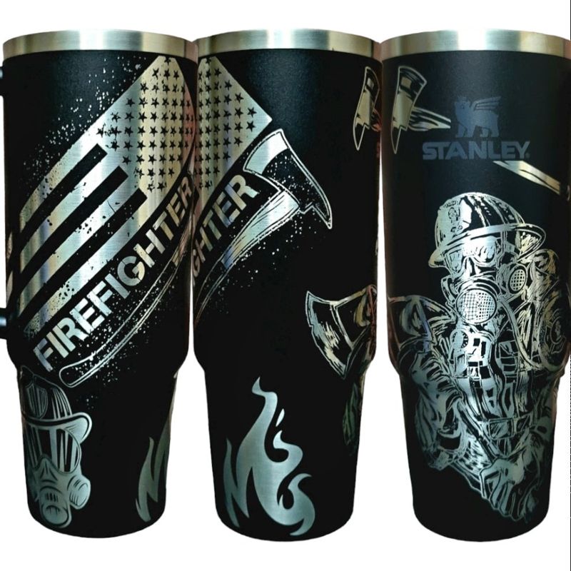 Laser-Engraved Firefighter Tribute Tumbler - Celebrate Your Hero in Style (30oz Fog H2.0, Fireman Only)