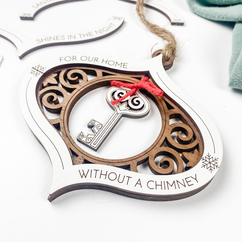 Magical Santa Key Ornament: Handcrafted, Laser-Cut, and Customizable for Enchanting Holiday Moments