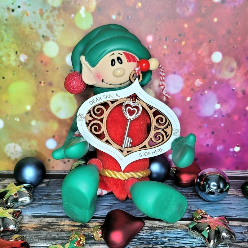 Magical Santa Key Ornament: Handcrafted, Laser-Cut, and Customizable for Enchanting Holiday Moments