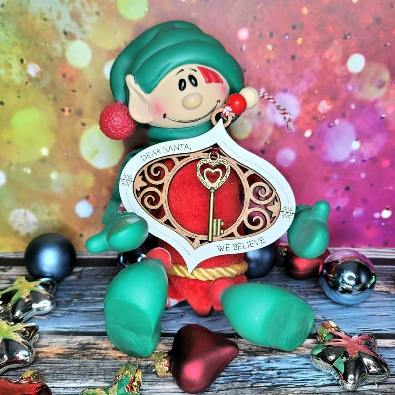 Magical Santa Key Ornament: Handcrafted, Laser-Cut, and Customizable for Enchanting Holiday Moments
