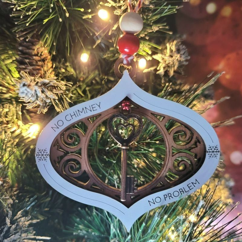 Magical Santa Key Ornament: Handcrafted, Laser-Cut, and Customizable for Enchanting Holiday Moments