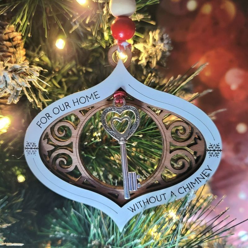Magical Santa Key Ornament: Handcrafted, Laser-Cut, and Customizable for Enchanting Holiday Moments