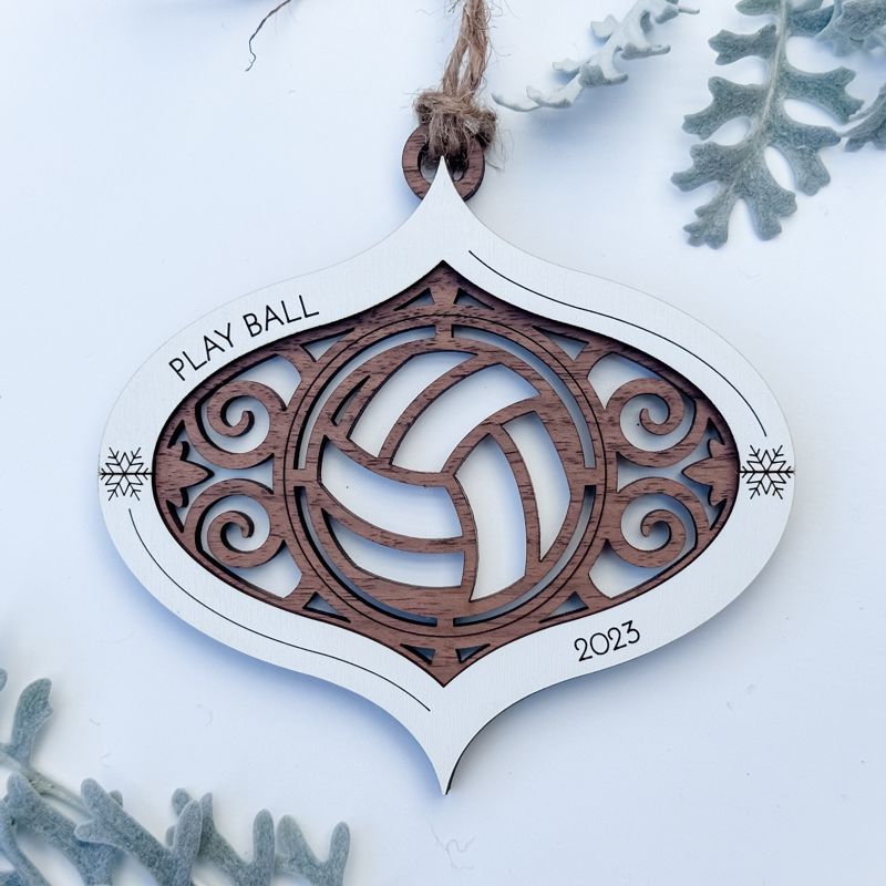 Handcrafted Sports Bauble Ornament: Personalizable Wood Christmas Decor - Baseball, Basketball, Football, Soccer, and More