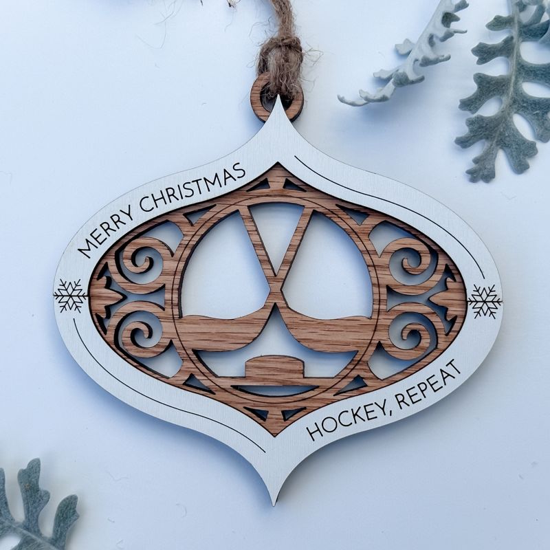 Handcrafted Sports Bauble Ornament: Personalizable Wood Christmas Decor - Baseball, Basketball, Football, Soccer, and More