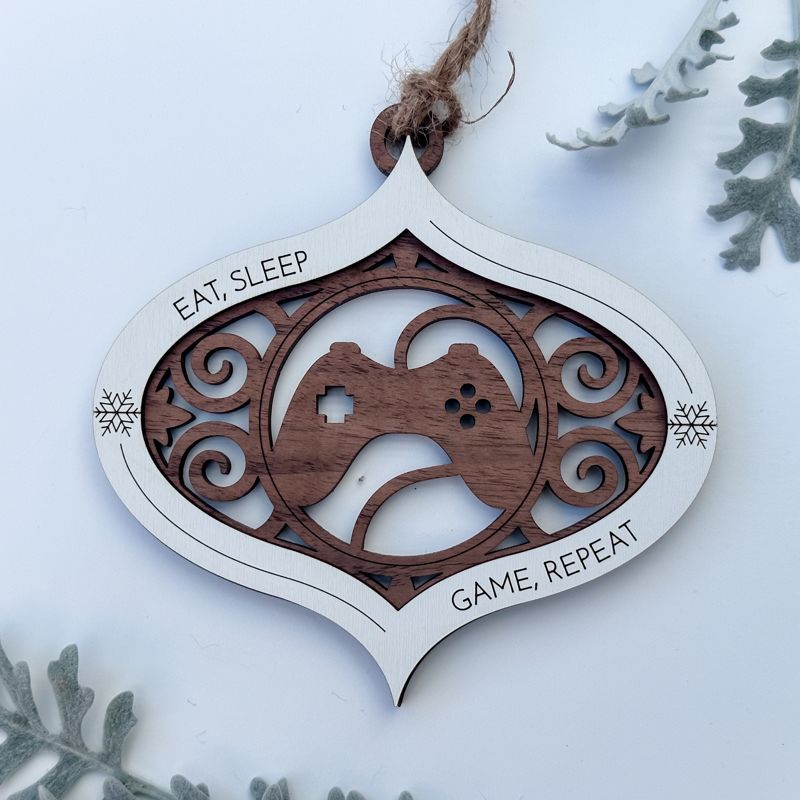 Handcrafted Sports Bauble Ornament: Personalizable Wood Christmas Decor - Baseball, Basketball, Football, Soccer, and More