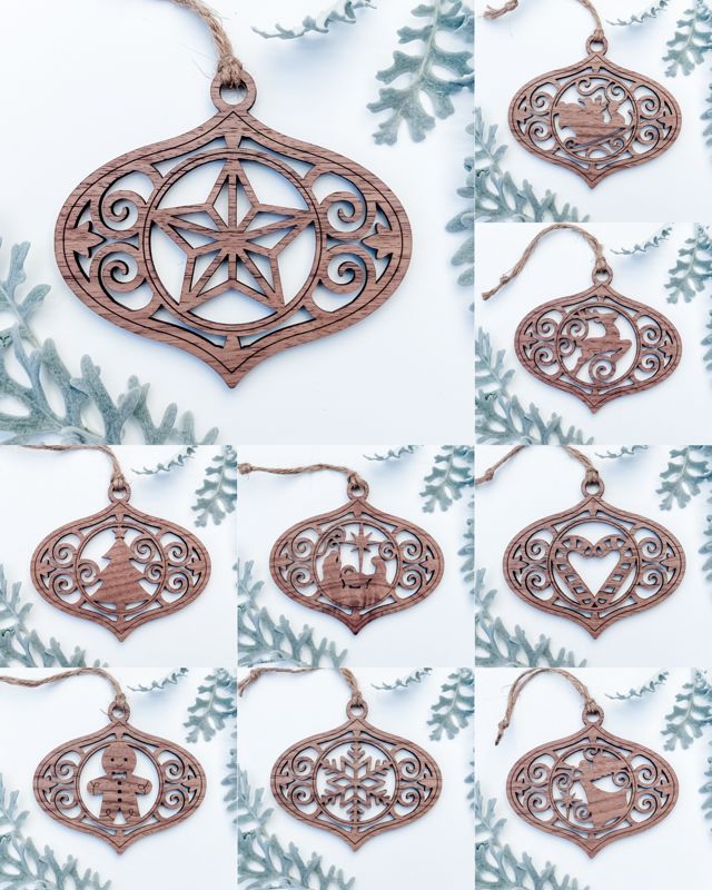 Handcrafted Wooden Bauble Ornaments: Personalize Your Holidays with Festive Designs!