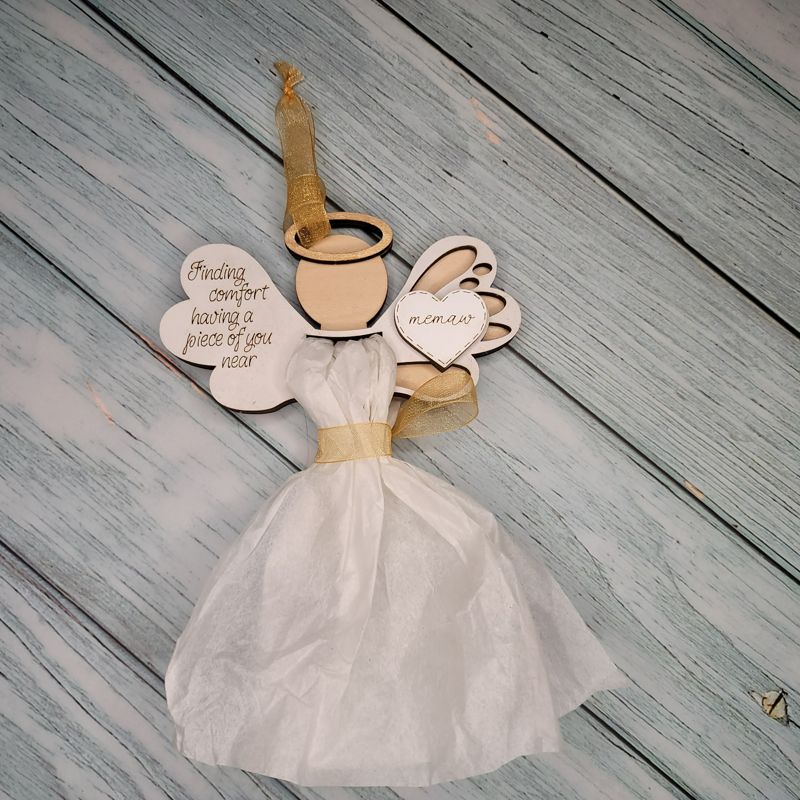 Personalized Angel Memorial Ornament: Engraved Keepsake with Remembrance Loop for Cherished Holiday Tributes