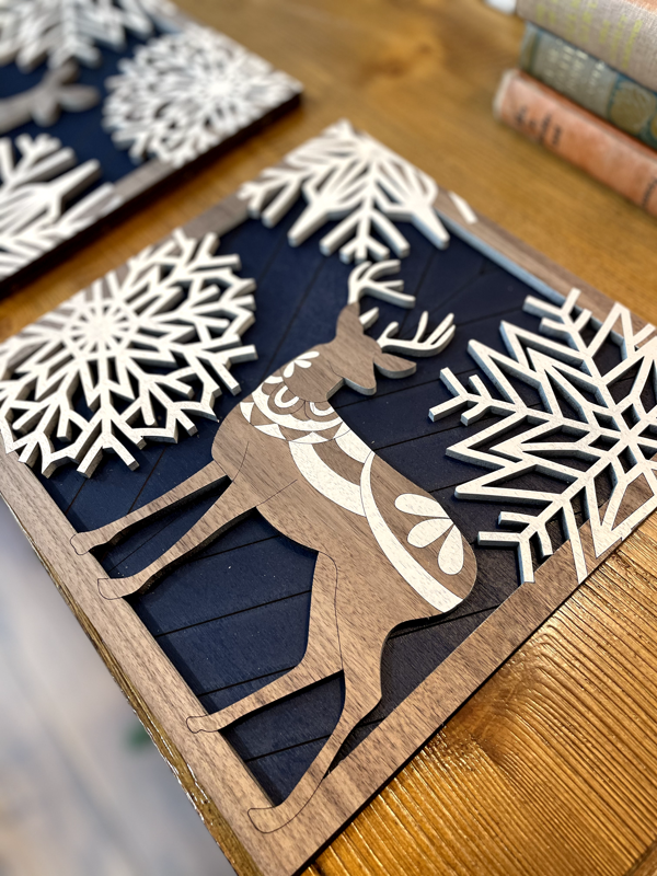 Art Deco Deer Framed Signs