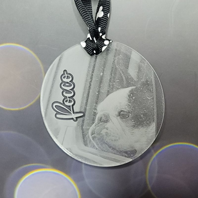 Personalized Handcrafted Laser-Engraved Acrylic Ornaments: Custom Photo Keepsakes for Christmas Tree or Keychain/Bag Tag