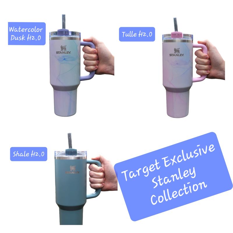 Stanley 40oz Target Exclusive, Tulle H2.0, Shale H2.0, Watercolor Dusk H2.0, Engraved Stanley (Shale H2.0, Logo on Cup)