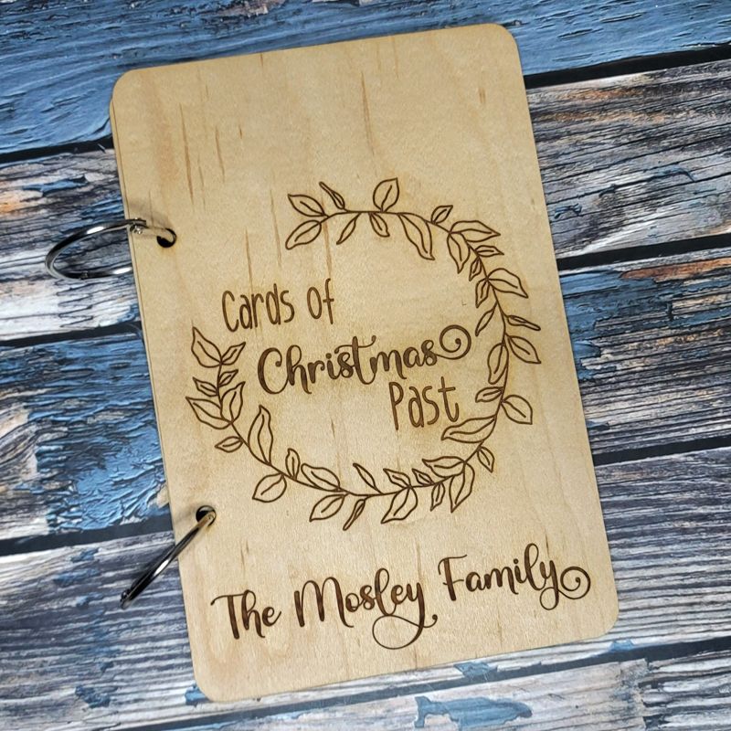 Personalized Card Keeper, Christmas Card Keeper, Christmas Card Holder, Card Book, Cards of Christmas Past, Greeting Card Keeper (Option 1)