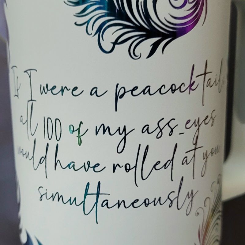 Peacock 40oz Oil Slick Tumbler (White Rainbow)