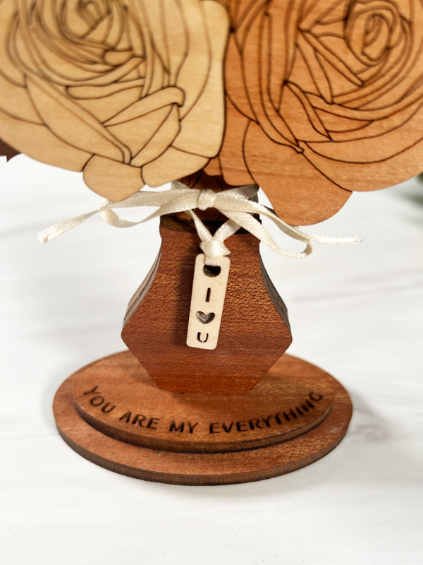 Handcrafted Wooden Floral Bouquets – Eternal Beauty in Roses, Lilies, and More! Personalized Tags, Custom Colors, and Unforgettable Gifts