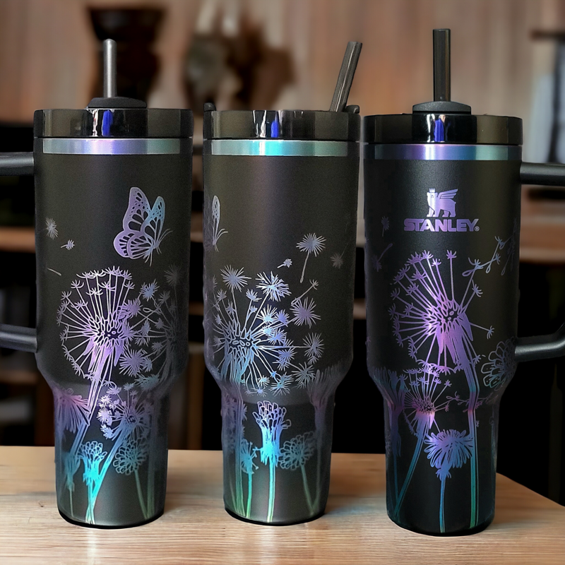 Stanley Chroma 40oz, Limited Edition, Engraved Stanley, Northern Lights Tumbler, Stanley Quencher H2.0, Custom Tumbler, Perfect Gift (Logo on Cup)